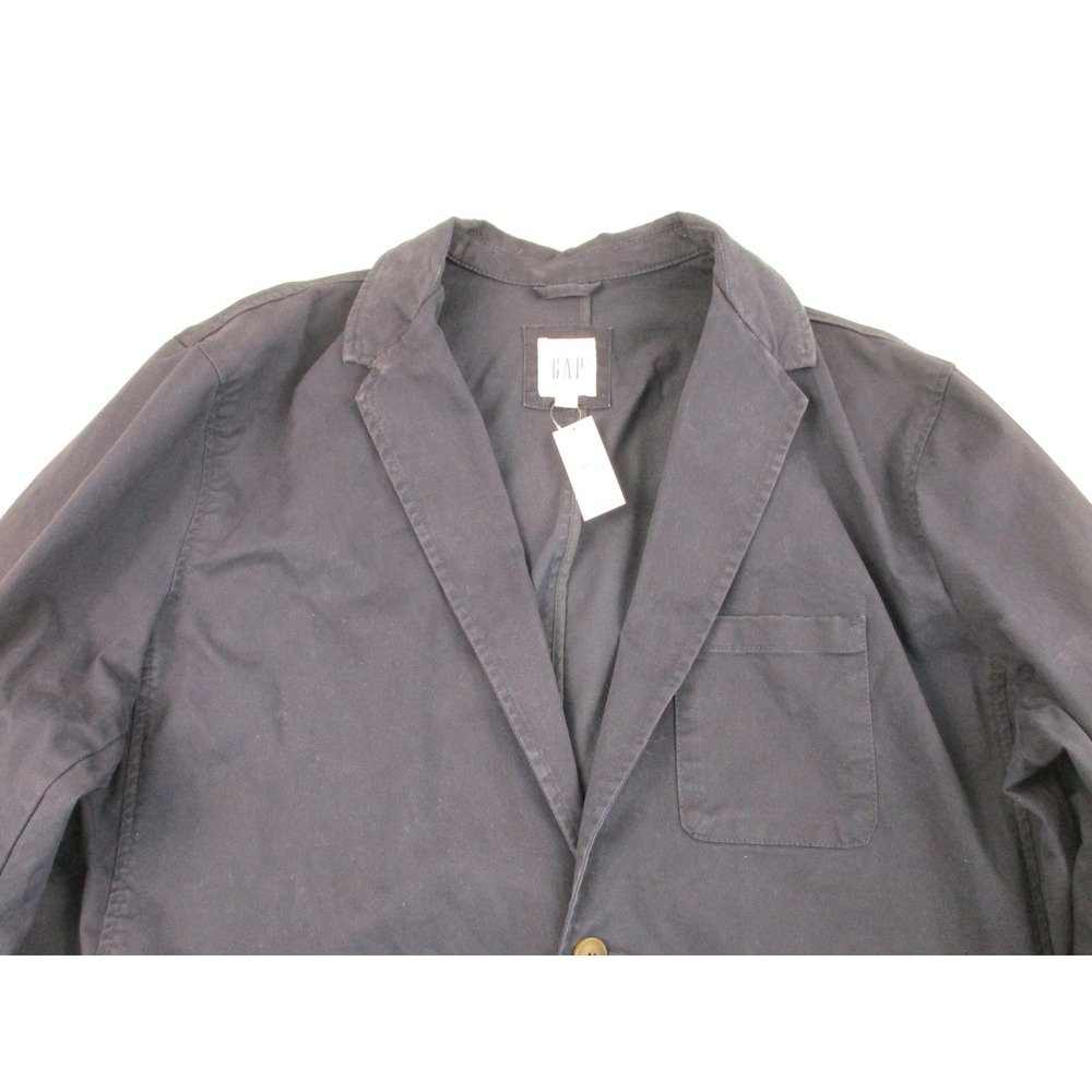 Gap Blazer Mens XXL Navy Blue Cotton Stretch Utility Relaxed Fit Chore Jacket - Picture 4 of 12